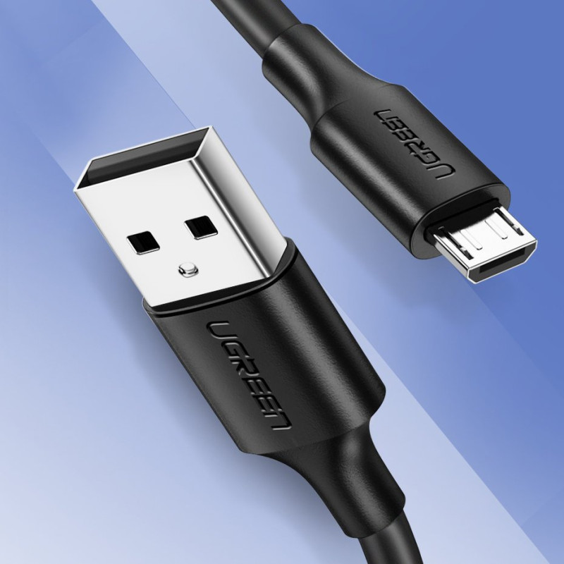 USB kabelis – micro USB 2.4A 480Mbps 1.5m juodas