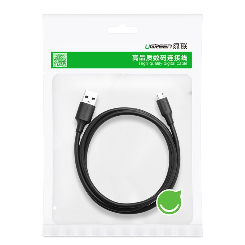 USB kabelis – micro USB 2.4A 480Mbps 1.5m juodas