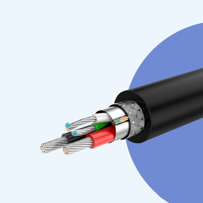 USB kabelis – micro USB 2.4A 480Mbps 1.5m juodas