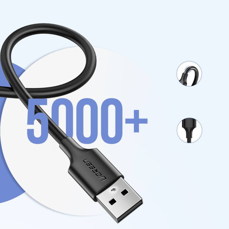 USB kabelis – micro USB 2.4A 480Mbps 1.5m juodas