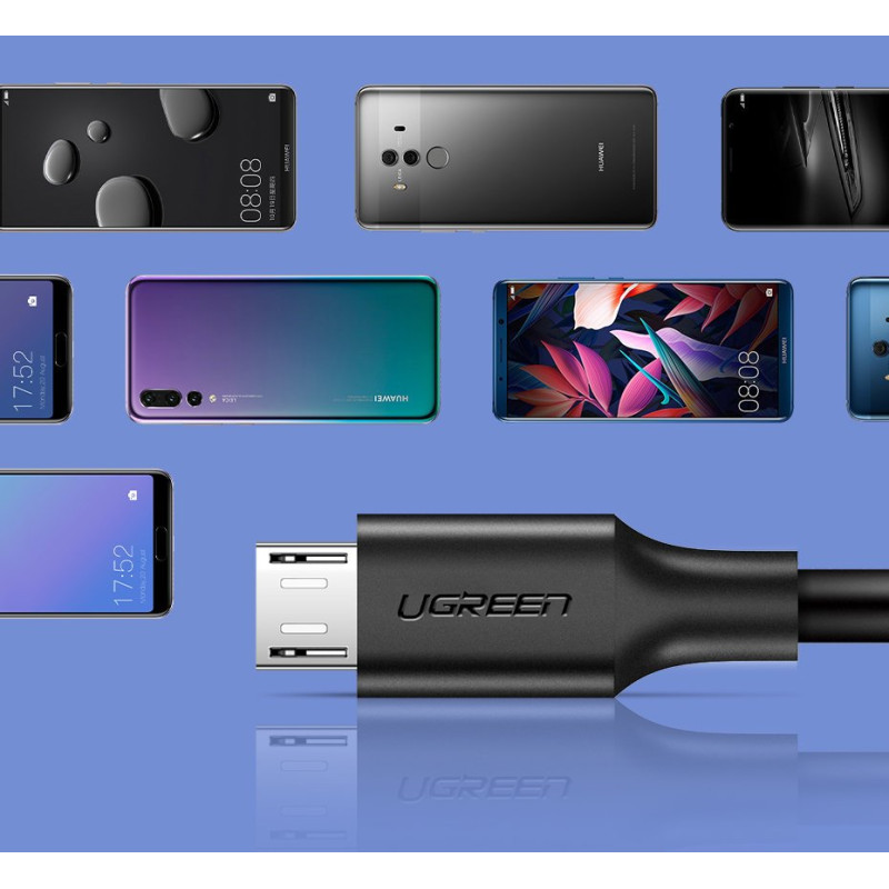USB kabelis – micro USB 2.4A 480Mbps 1.5m juodas