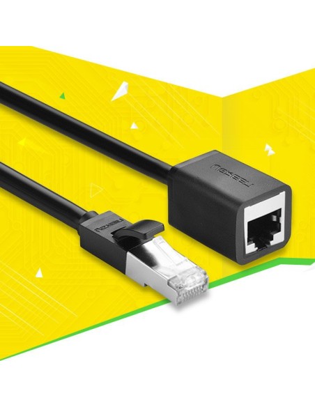 
FTP Ethernet vytos poros prailginimo kabelis RJ45 Cat 6 1000 Mbps 3m juodas
