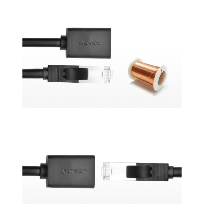 FTP Ethernet vytos poros prailginimo kabelis RJ45 Cat 6 1000 Mbps 5m juodas