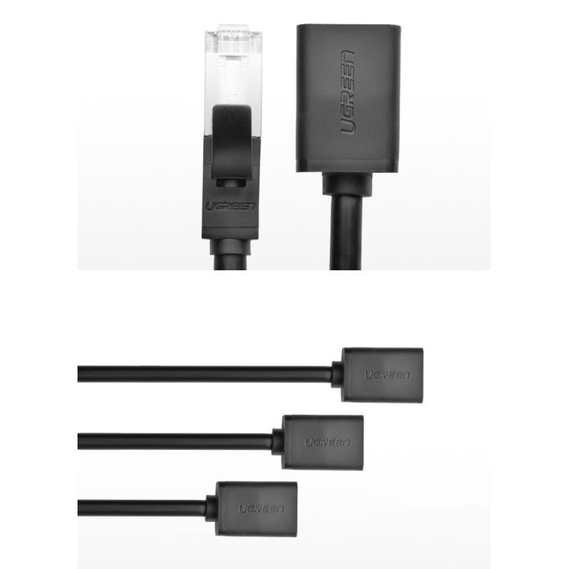 FTP Ethernet vytos poros prailginimo kabelis RJ45 Cat 6 1000 Mbps 5m juodas