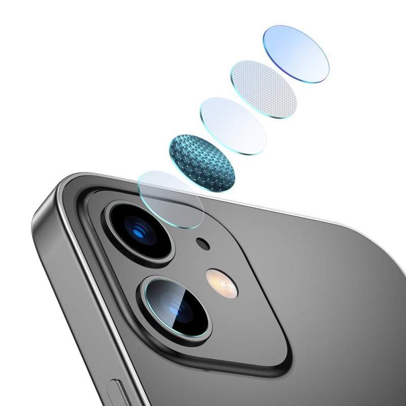 2x 0,25 mm 9H grūdintas stiklas kamerai skirtas iPhone 12 / iPhone 12 mini skaidrus