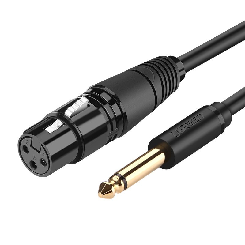 
Adapterio garso kabelis mikrofonui XLR lizdas - 6,35 mm kištukinis lizdas 2m juodas
