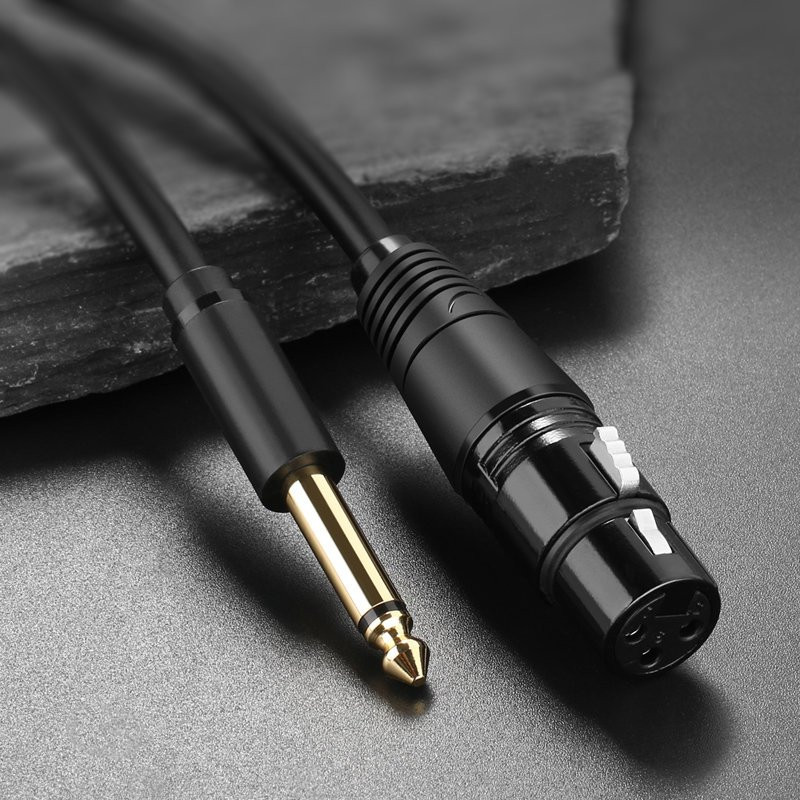 Adapterio garso kabelis mikrofonui XLR lizdas - 6,35 mm kištukinis lizdas 2m juodas