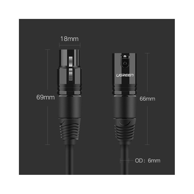 Garso ilgintuvas XLR mikrofonui, 3m, juodas
