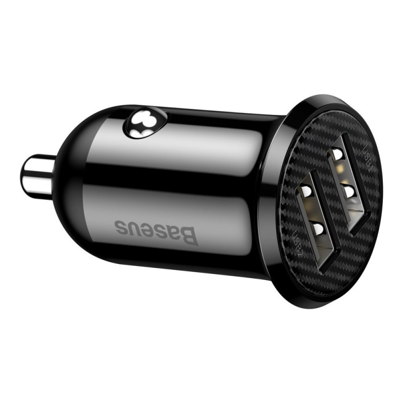 Grain PRO 2x USB 4.8A automobilinis įkroviklis, juodas