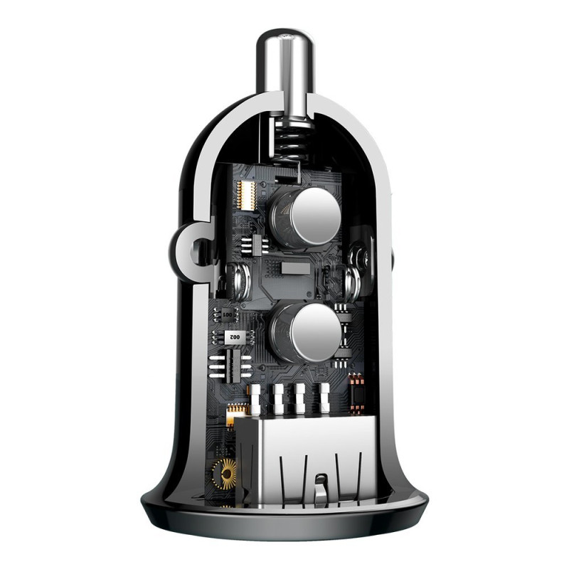 Grain PRO 2x USB 4.8A automobilinis įkroviklis, juodas