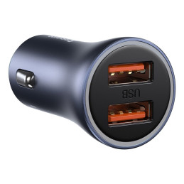 
Greitas automobilinis įkroviklis 2x USB 40W QC SCP FCP AFC + USB-C laidas pilkas
