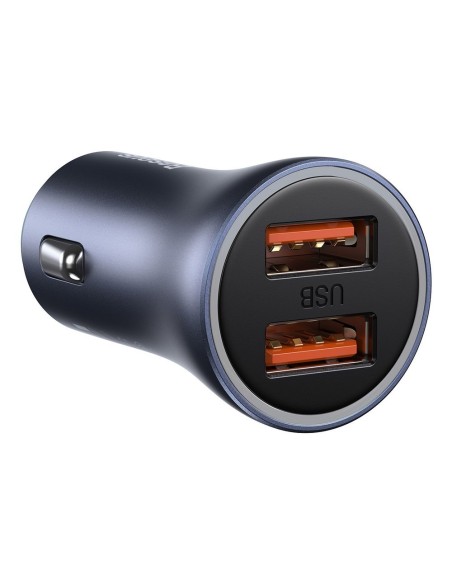 
Greitas automobilinis įkroviklis 2x USB 40W QC SCP FCP AFC + USB-C laidas pilkas
