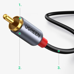 
Garso kabelis USB-C kištukas - 2RCA kištukas 1,5 m pilka
