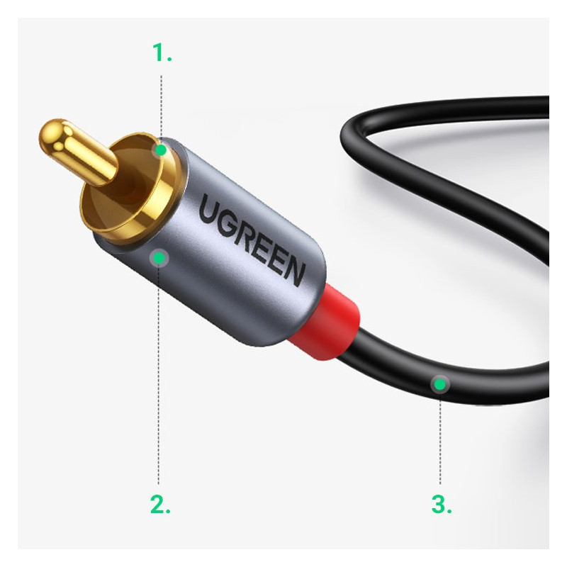 Garso kabelis USB-C kištukas - 2RCA kištukas 1,5 m pilka