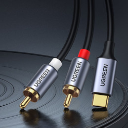 
Garso kabelis USB-C kištukas - 2RCA kištukas 1,5 m pilka
