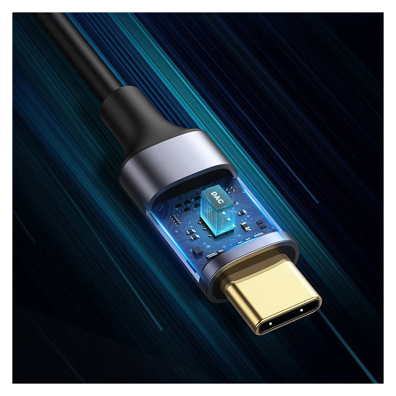 Garso kabelis USB-C kištukas - 2RCA kištukas 1,5 m pilka