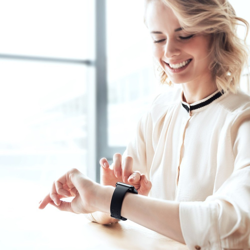 Apyrankė su dirželiu, skirta Apple Watch 3/ 4/ 5/ 6/ SE 38-40mm Slip-Thru Black