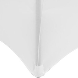 Universalus lankstus užvalkalas ovalo formos stalui. 150 cm baltos spalvos