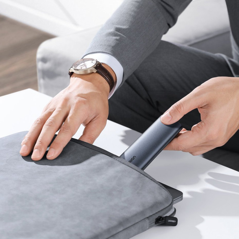 Kišeninis dėklas M.2 SuperSpeed 10Gbps SSD diskui + USB-C laidas 0,5 m pilkas