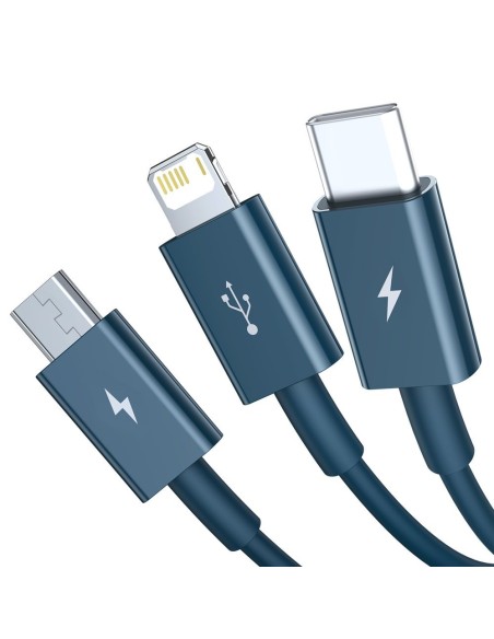 3 viename laidas universalus USB - Lightning / USB-C / mikro USB 3.5A 1.5m mėlynas
 
3 viename laidas universalus USB - Lightning / USB-C / mikro USB 3.5A 1.5m mėlynas