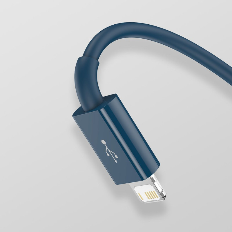 3 viename laidas universalus USB - Lightning / USB-C / mikro USB 3.5A 1.5m mėlynas