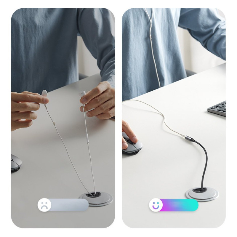 
Prailginamasis laidas AUX kabeliui 3,5 mm mini lizdas 1 m
