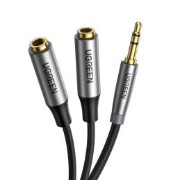 
Skirstytuvas 2x kabeliui AUX kabelis 3,5 mm mini lizdas 0,2 m juodas
