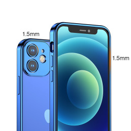 
Itin plonas skaidrus dėklas su metaliniu rėmeliu, skirtas iPhone 12 Pro, tamsiai mėlynas
