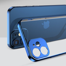 
Itin plonas skaidrus dėklas su metaliniu rėmeliu, skirtas iPhone 12 Pro, tamsiai mėlynas
