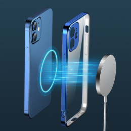 
Itin plonas skaidrus dėklas su metaliniu rėmeliu, skirtas iPhone 12 Pro Max, juodas
