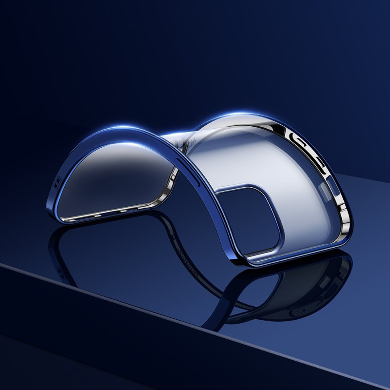 NBS itin plonas skaidrus dėklas su metaliniu rėmeliu, skirtas iPhone 12 mini black