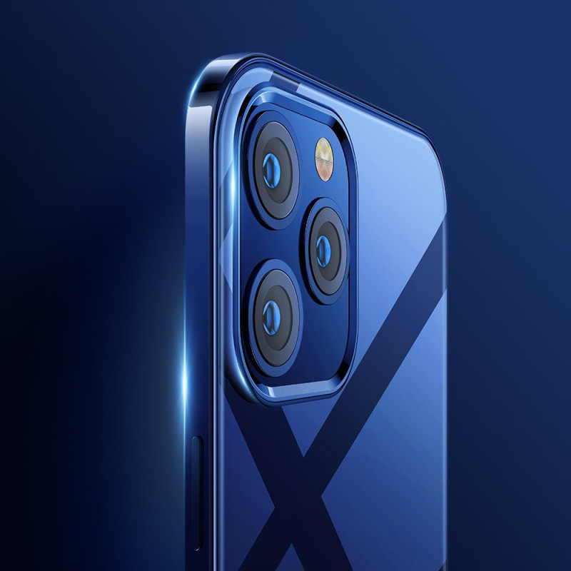 NBS itin plonas skaidrus dėklas su metaliniu rėmeliu, skirtas iPhone 12 Pro Max žalias