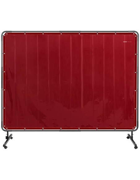 Apsauginė ekrano suvirinimo uždanga su rėmu ant ratukų 239 x 175 cm - raudona