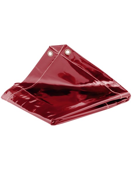 Apsauginė ekrano suvirinimo uždanga su rėmu ant ratukų 239 x 175 cm - raudona