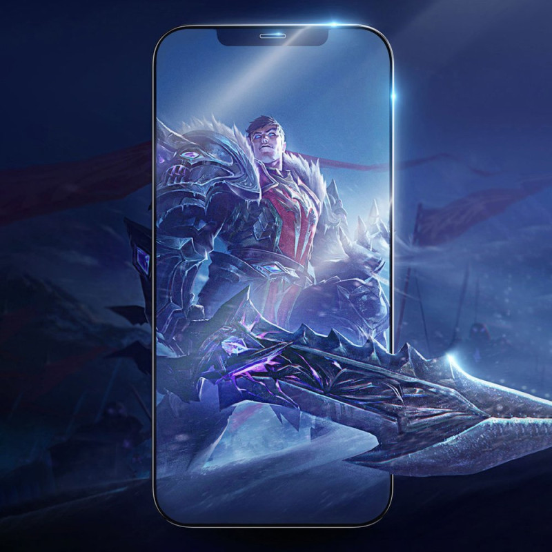 2.5D viso ekrano žaidimų grūdintas stiklas, skirtas iPhone 12 mini Knight Series juodas