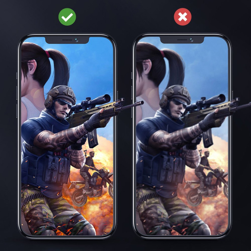 2.5D viso ekrano žaidimų grūdintas stiklas, skirtas iPhone 12 mini Knight Series juodas