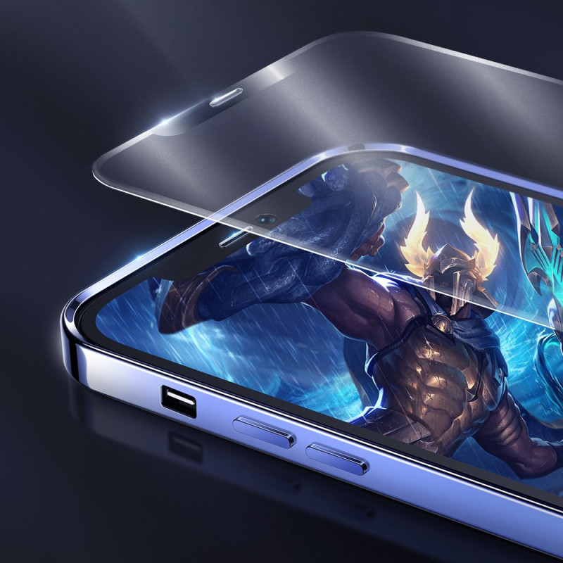 2.5D viso ekrano žaidimų grūdintas stiklas, skirtas iPhone 12 mini Knight Series juodas