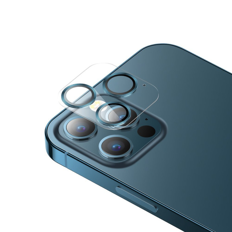 Grūdintas stiklas visam fotoaparato objektyvui, skirtas iPhone 12 mini Shining Series raudonas