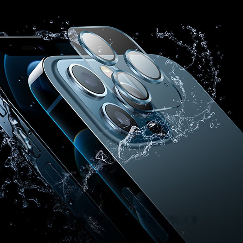 Grūdintas stiklas visam fotoaparato objektyvui, skirtas iPhone 12 mini Shining Series raudonas