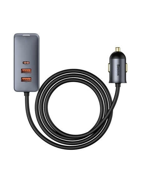 
Automobilinio įkroviklio skirstytuvas 3x USB + USB-C 120W PPS QC PD pilka
