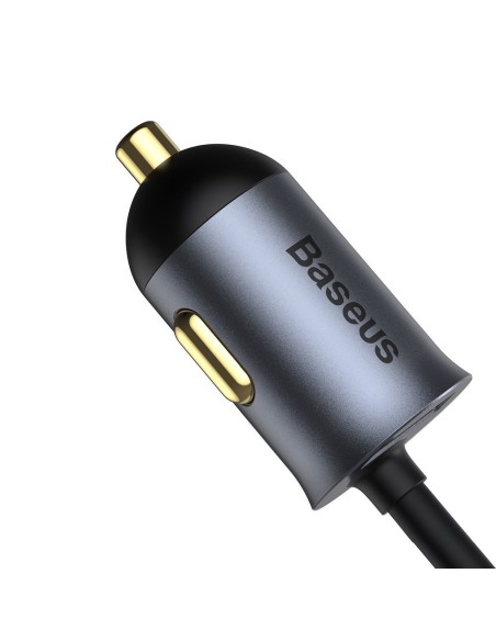 
Automobilinio įkroviklio skirstytuvas 3x USB + USB-C 120W PPS QC PD pilka
