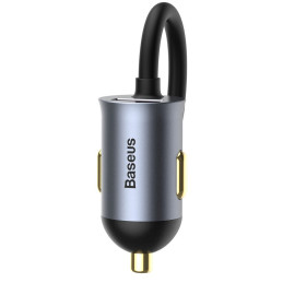 
Automobilinio įkroviklio skirstytuvas 3x USB + USB-C 120W PPS QC PD pilka
