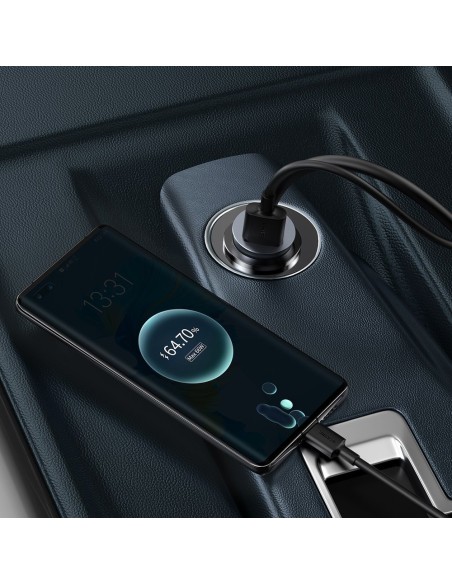 
Automobilinio įkroviklio skirstytuvas 3x USB + USB-C 120W PPS QC PD pilka
