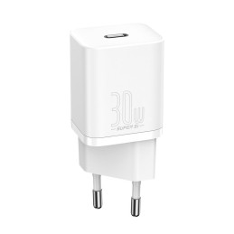 
Itin greitas Si 1C USB-C 30W PD QC sieninis įkroviklis baltas
