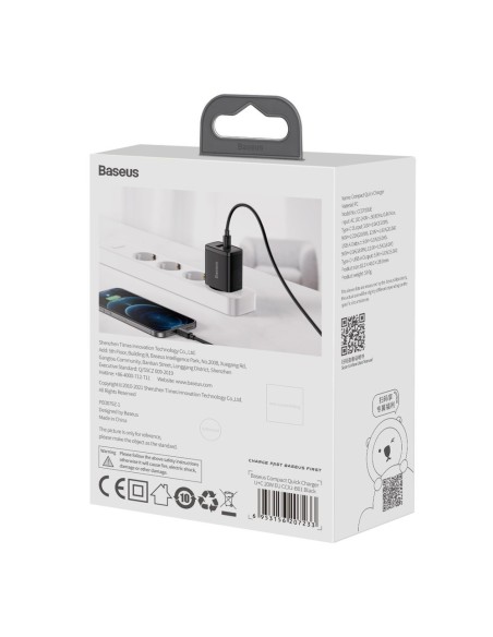 Kompaktiškas USB greitas įkroviklis USB-C 20W 3A PD QC 3.0 juodas
 
Kompaktiškas USB greitas įkroviklis USB-C 20W 3A PD QC 3.0 juodas