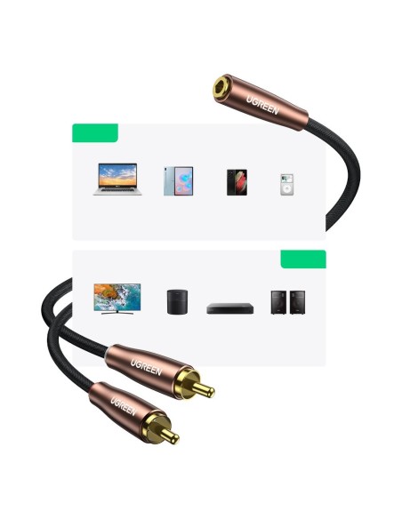 Adapterio kabelio garso kabelis 3,5 mm mini lizdas - 2x RCA kištukas, 5 m ruda
 
Adapterio kabelio garso kabelis 3,5 mm mini lizdas - 2x RCA kištukas, 5 m ruda