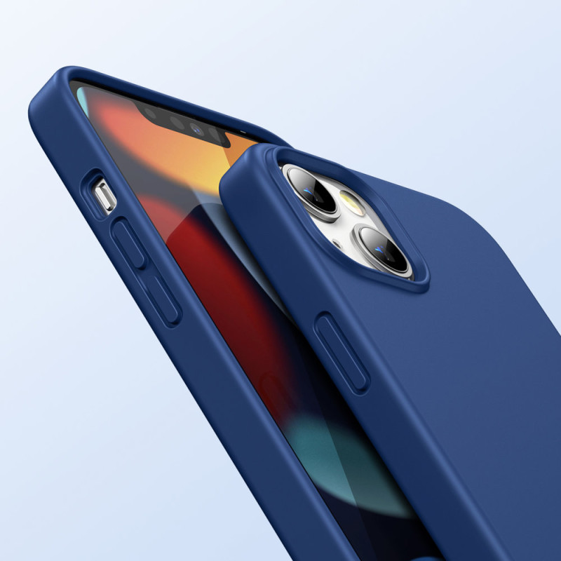 Guminis lankstus silikoninis dėklas iPhone 13 mėlynas