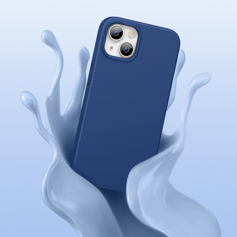 Guminis lankstus silikoninis dėklas iPhone 13 mėlynas