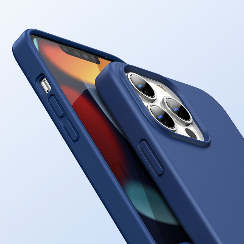 Guminis lankstus silikoninis dėklas, skirtas iPhone 13 Pro Max mėlynai