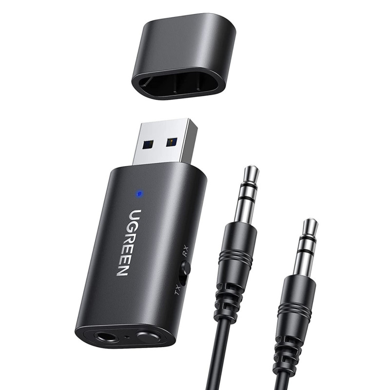 
Belaidis siųstuvas + imtuvas Bluetooth 5.1 garso adapteris 3,5 mm mini lizdas juodas
